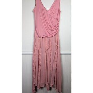 Lapis Womens Large Pink Floral Slip Dress Y2K Boho Romantic Cottagecore Fairy